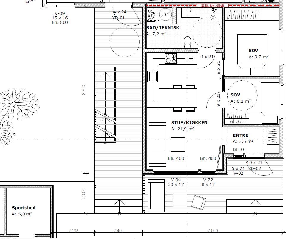 Leiligheten har fin planløsning med svært god arealutnyttelse. Store vindusflater i stue.
